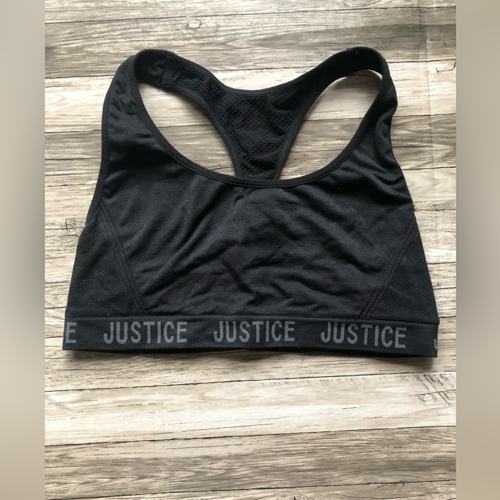 Justice Black Sports Bra